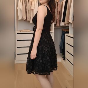 Xscape Elegant Black Floral Dress